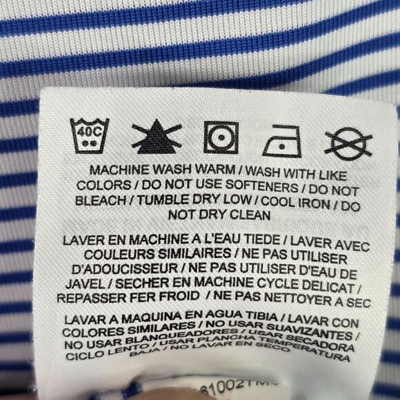 Mens Nike Golf Cubs Blue & White Striped Polo Shirt Short Sleeve Dri-Fit XL - Picture 9 of 9